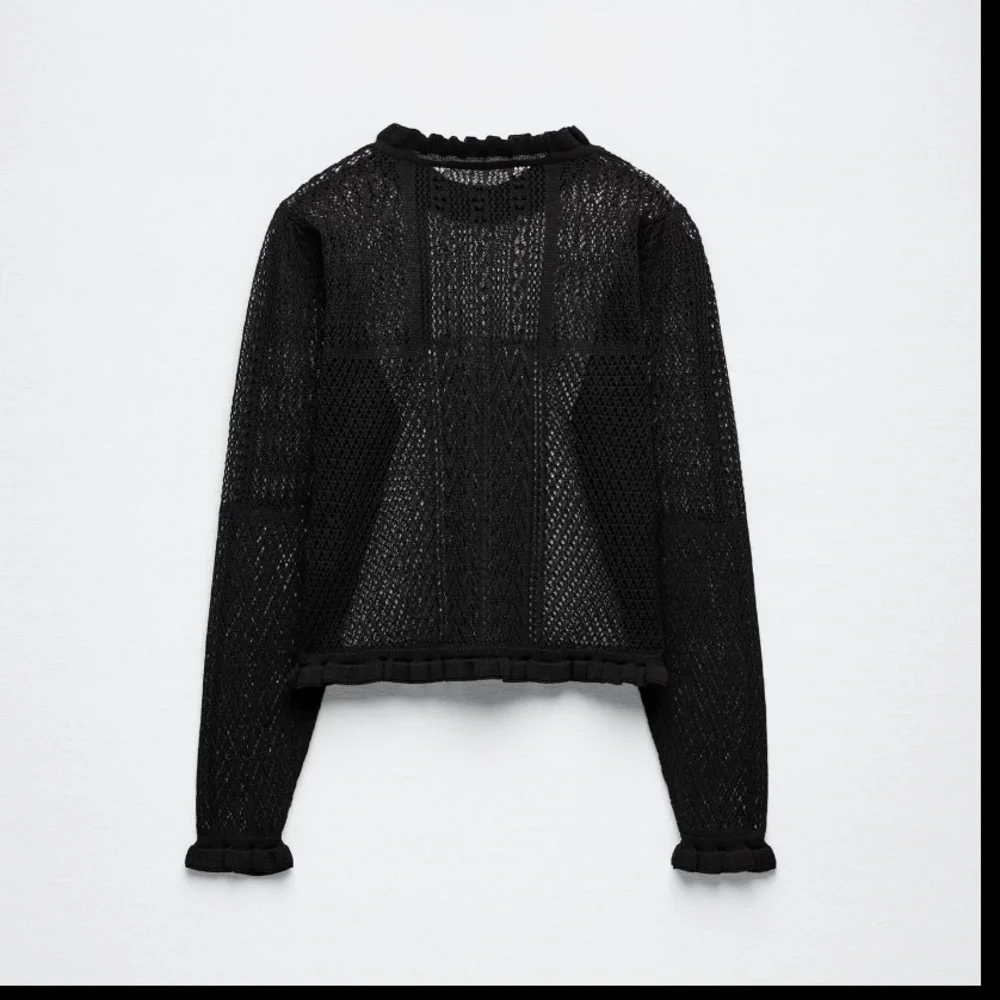 Zara Crochet pointelle openwork knit top